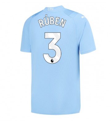 Manchester City Ruben Dias #3 Koszulka Podstawowych 2023-24 Krótki Rękaw